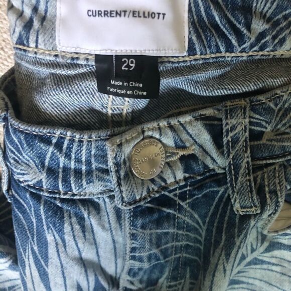 Current Elliott The Stilleto Leaf Print Jeans 29 - Picture 4 of 4